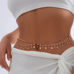 Golden Drop Charm Waist Chain – Ethnic Belly Chain for Women