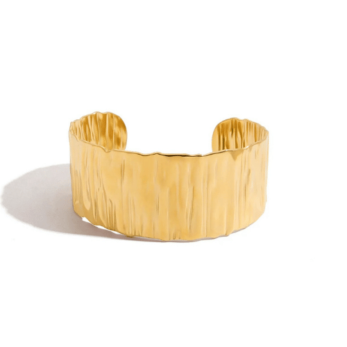 Textured Gold Cuff Bracelet