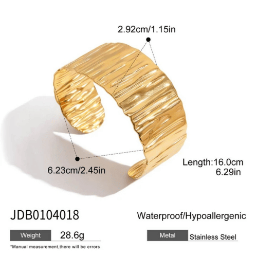 Textured Gold Cuff Bracelet